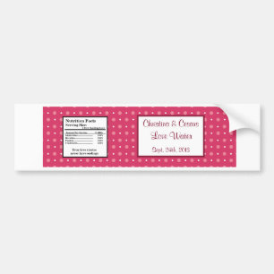 Water Bottle Label Love Birds Pink Stripes/Dots pi