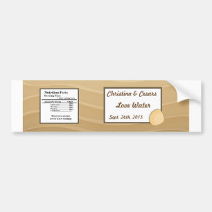 Water Bottle Label Seashells on Sandy Beach starfi