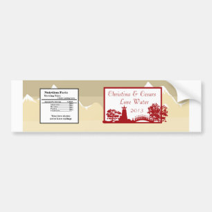 Water Bottle Label Snowcap Mtns Asian Garden Mount