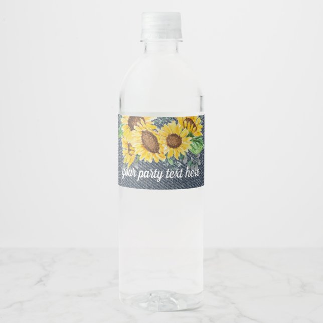 water bottle LABEL - sunflower (Front)