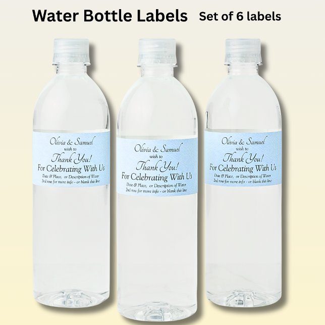 Water Bottle Labels - Blue Peony Wedding (Creator Uploaded)
