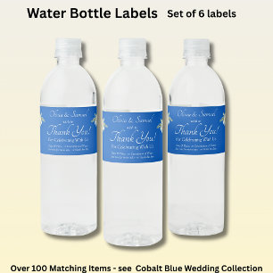 Water Bottle Labels, Cobalt Blue Label