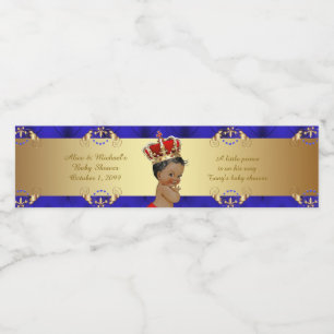 Water Bottle Labels,Tony baby shower,blue red gold Water Bottle Label