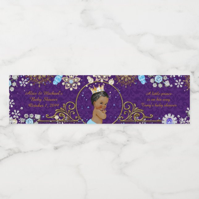Water Bottle Labels,Tony's baby shower,purple Label (Single Label)