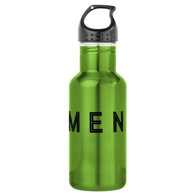Water Bottle Men Name Black Text Colour Apple  (Front)