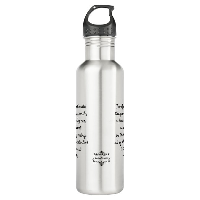 Water Bottle ~ Motivational Quote by Leo Buscaglia (Front)