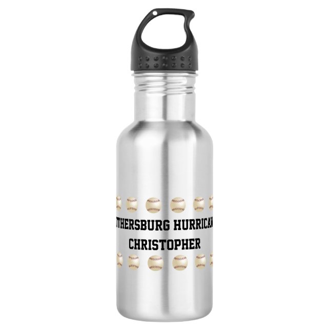 Water Bottle, Personalized, Baseball Team, Silver 532 Ml Water Bottle (Front)