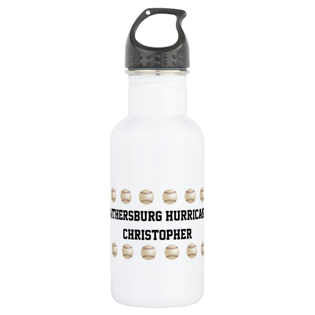 Water Bottle, Personalized, Baseball Team, White 532 Ml Water Bottle (Front)