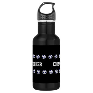 Water Bottle, Personalized, Soccer Black & White 532 Ml Water Bottle