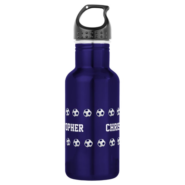 Water Bottle, Personalized, Soccer, Blue 532 Ml Water Bottle (Front)