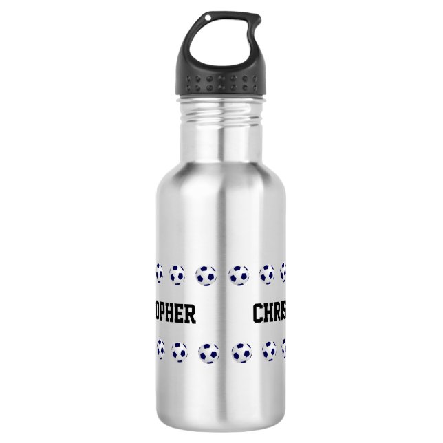 Water Bottle, Personalized, Soccer, Steel 532 Ml Water Bottle (Front)
