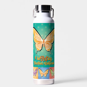 Water Bottle - Pop Butterflies - Buellton.Art