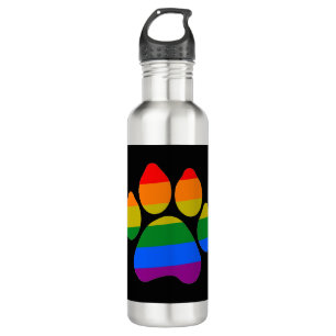 Water  Bottle Rainbow Paws