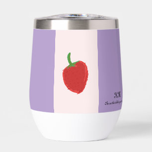 Water Bottle Strawberry Painting Design