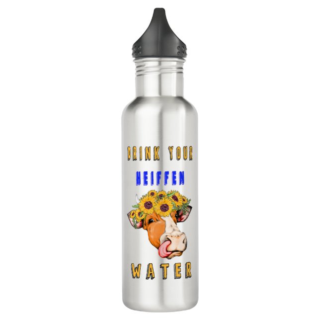 Water bottle tracker cow Drink your water heifer (Left)