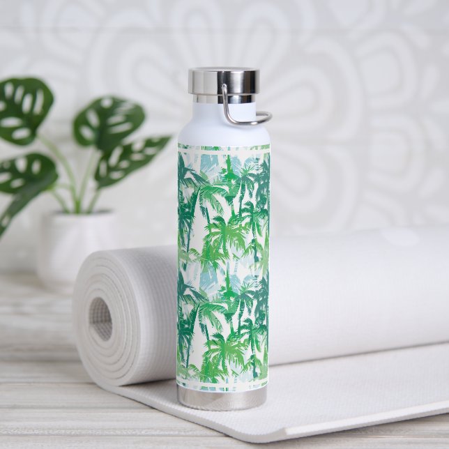Water Bottle Tropical Palms (Yoga)