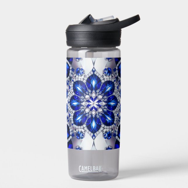 Water bottle with Blue White Colours Design (Left)