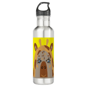Water Bottle with Comical Giraffe