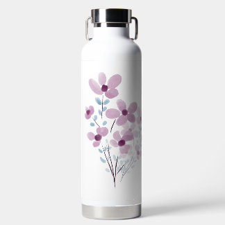 Water Bottle with Elegant Flowers
