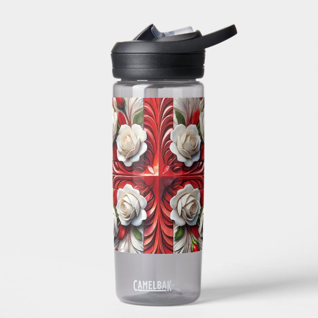 Water bottle with English Roses Design (Left)