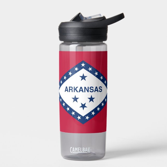 Water bottle with flag of Arkansas State, U.S. (Left)