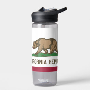 Water bottle with flag of California State, U.S.