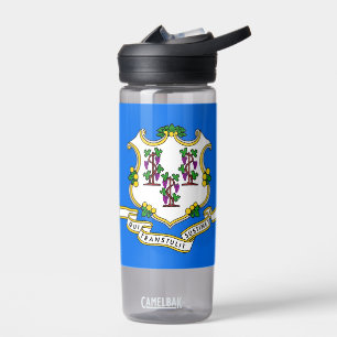 Water bottle with flag of Connecticut State, U.S.