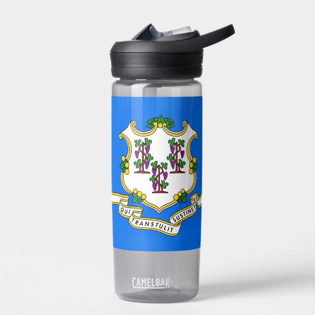Water bottle with flag of Connecticut State, U.S. (Left)