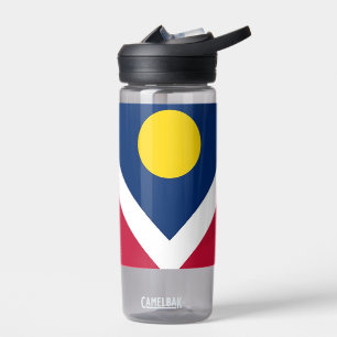 Water bottle with flag of Denver City, U.S.