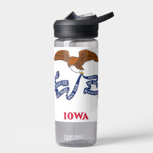 Water bottle with flag of Iowa State, U.S.