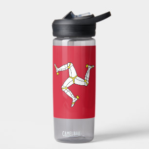 Water bottle with flag of Isle of Man, U.K.