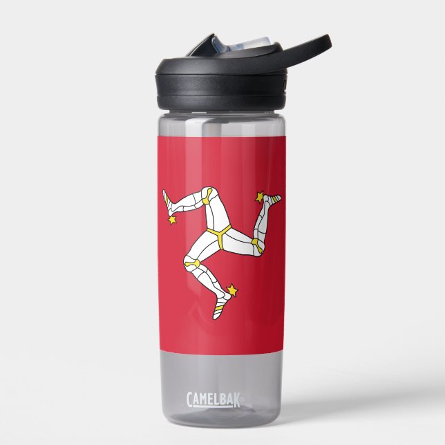 Water bottle with flag of Isle of Man, U.K. (Left)