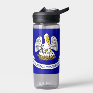 Water bottle with flag of Louisiana State, U.S.