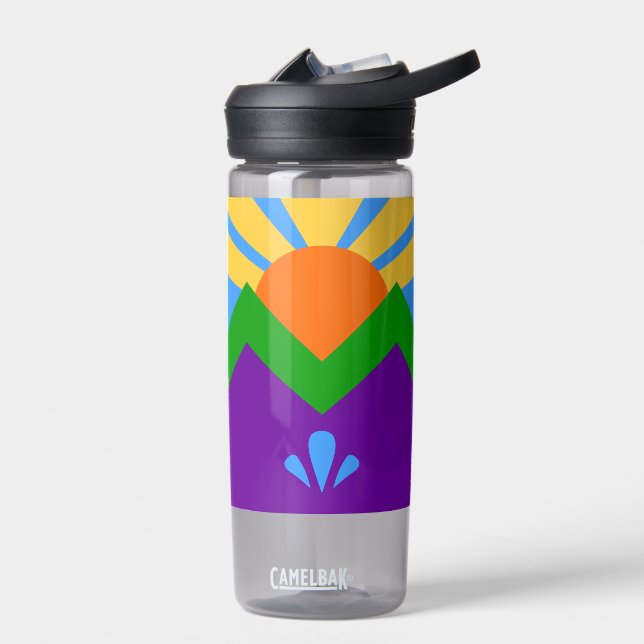 Water bottle with flag of Manitou Springs (Left)