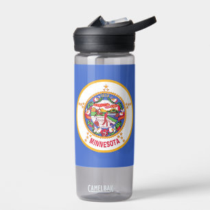 Water bottle with flag of Minnesota, U.S.
