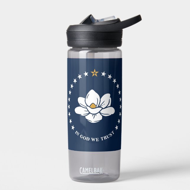 Water bottle with flag of Mississippi, USA (Left)