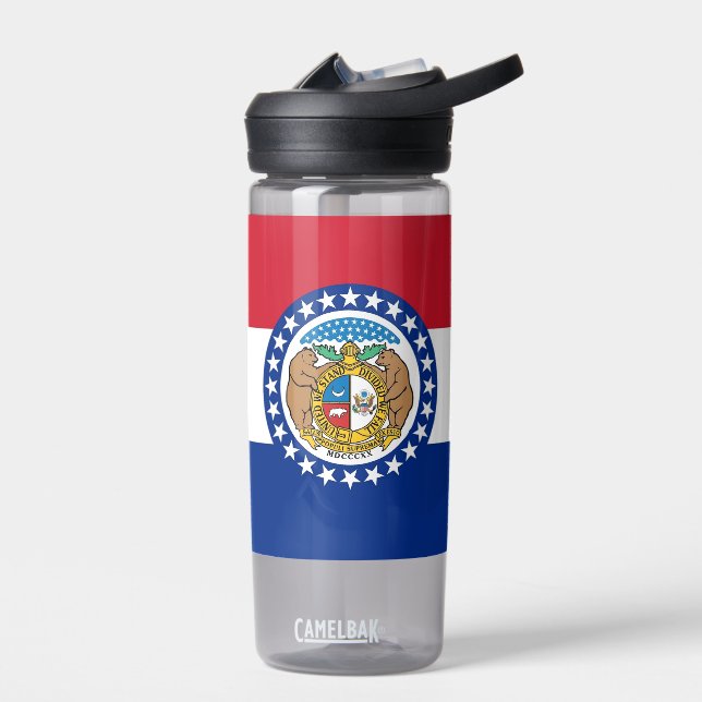 Water bottle with flag of Missouri, U.S. (Left)