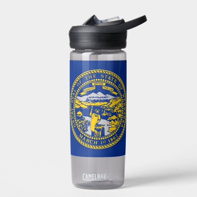Water bottle with flag of Nebraska, U.S. (Left)