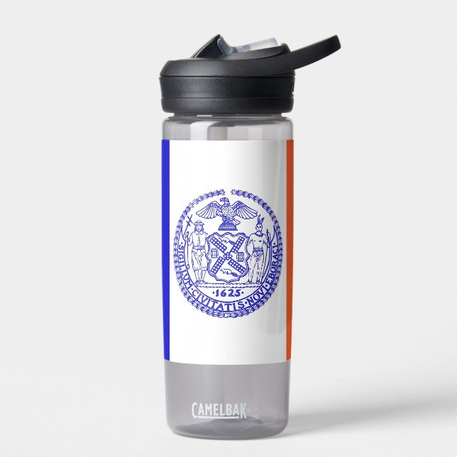 Water bottle with flag of New York City, U.S. (Left)