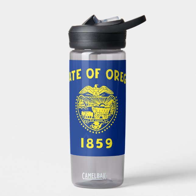 Water bottle with flag of Oregon, U.S. (Left)