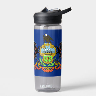 Water bottle with flag of Pennsylvania, U.S.