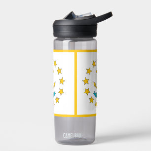 Water bottle with flag of Rhode Island, U.S.