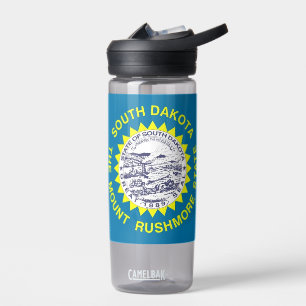Water bottle with flag of South Dakota, U.S.
