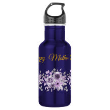Water Bottle with Floral Arrangement and Mother's 