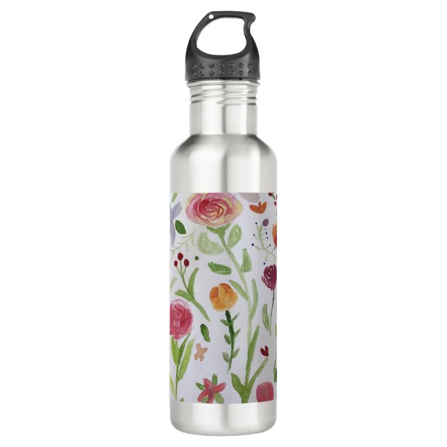 Water bottle with floral design (Front)