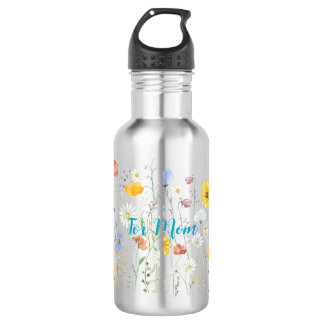 Water Bottle with Garden Design and Mother's Day Q