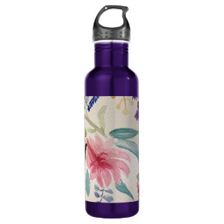 Water bottle with pretty watercolour design