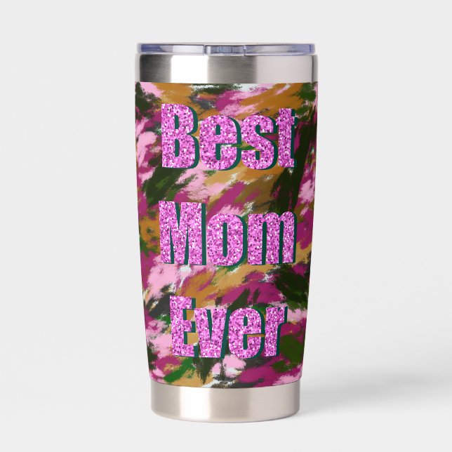 Water Bottles Best mom ever With Camo design  Insulated Tumbler (Back)