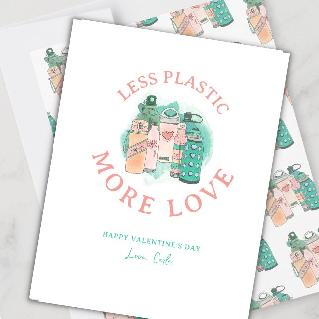 Water Bottles Environmentally Friendly Valentine Holiday Card (Creator Uploaded)