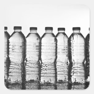 Water bottles in studio square sticker